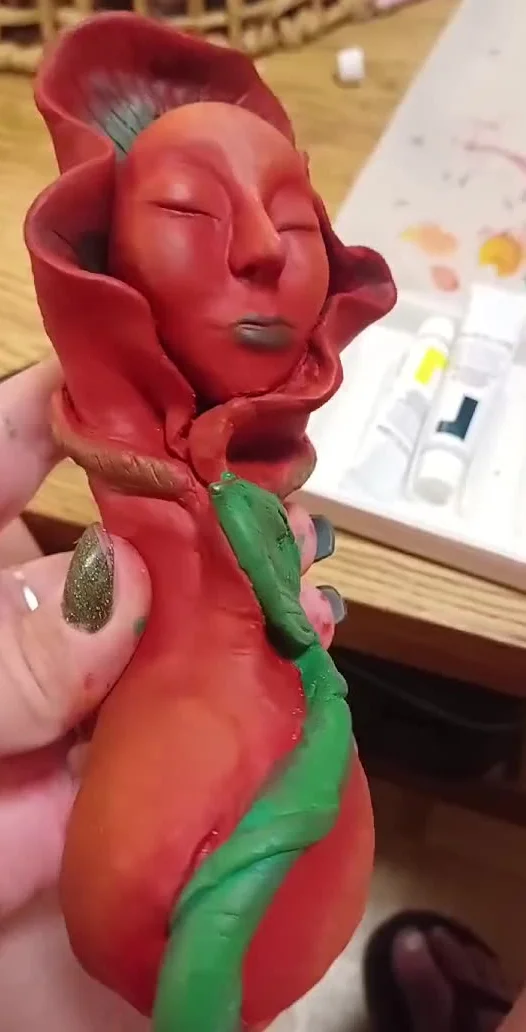Neural Ceramics — physical realisation, air-dry clay and acrylic