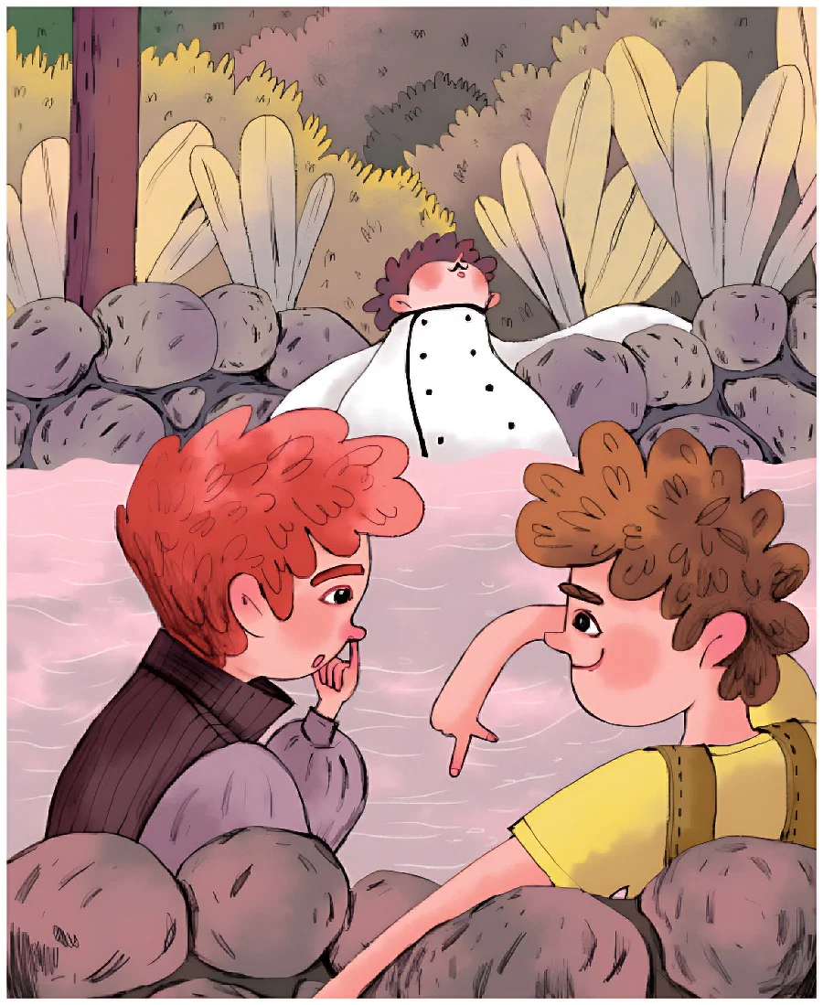Are You Crazy &mdash; the soup bath scene, illustrated by Anna Morozova